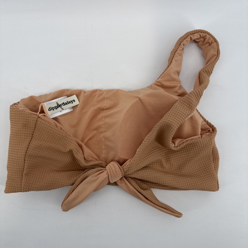 NWT Dippin Daisy Women's Large Sexy One Shoulder Strap Textured High Cut Bikini - Picture 7 of 7